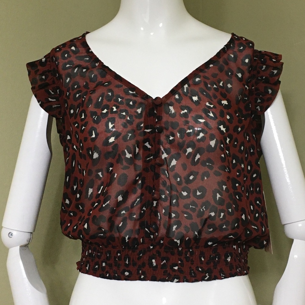 Inspired Hearts Sheer Sleeveless Cheetah Leopard